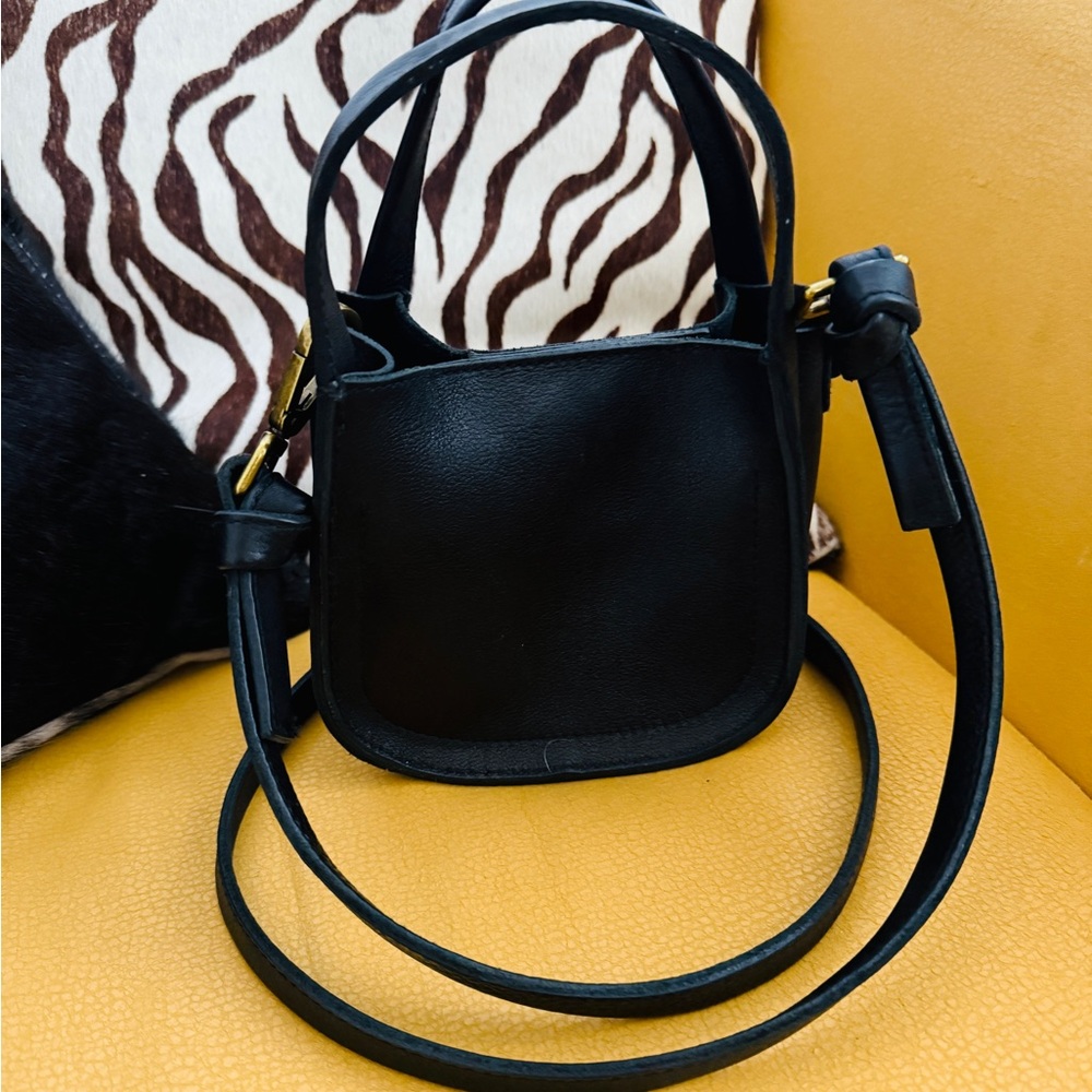 Madewell Micro Sydney Black Leather Crossbody Bag